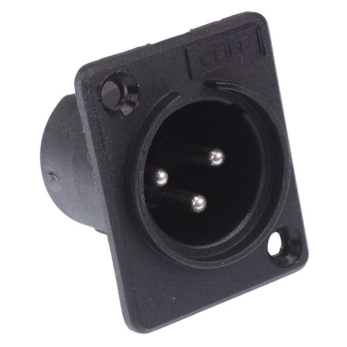 Male XLR 3 Pole Chassis Mount Plug Counter Sunk Holes CP3000