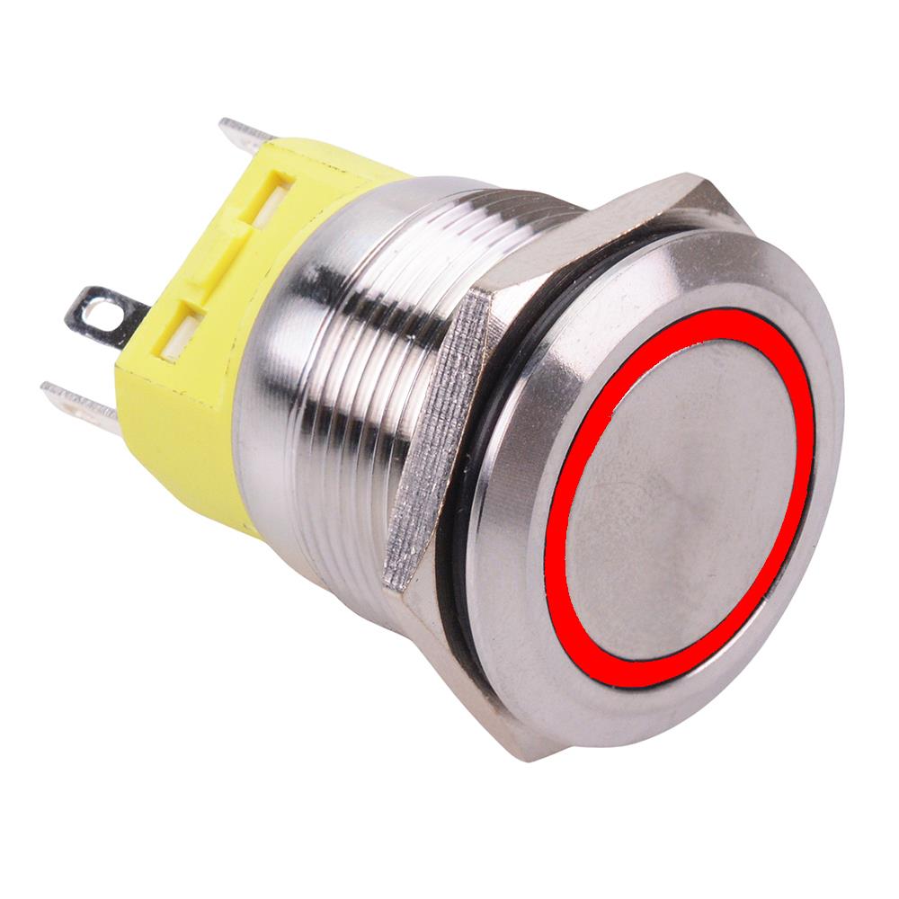 Red LED On-(On) Momentary 22mm Vandal Resistant Push Button Switch SPD ...
