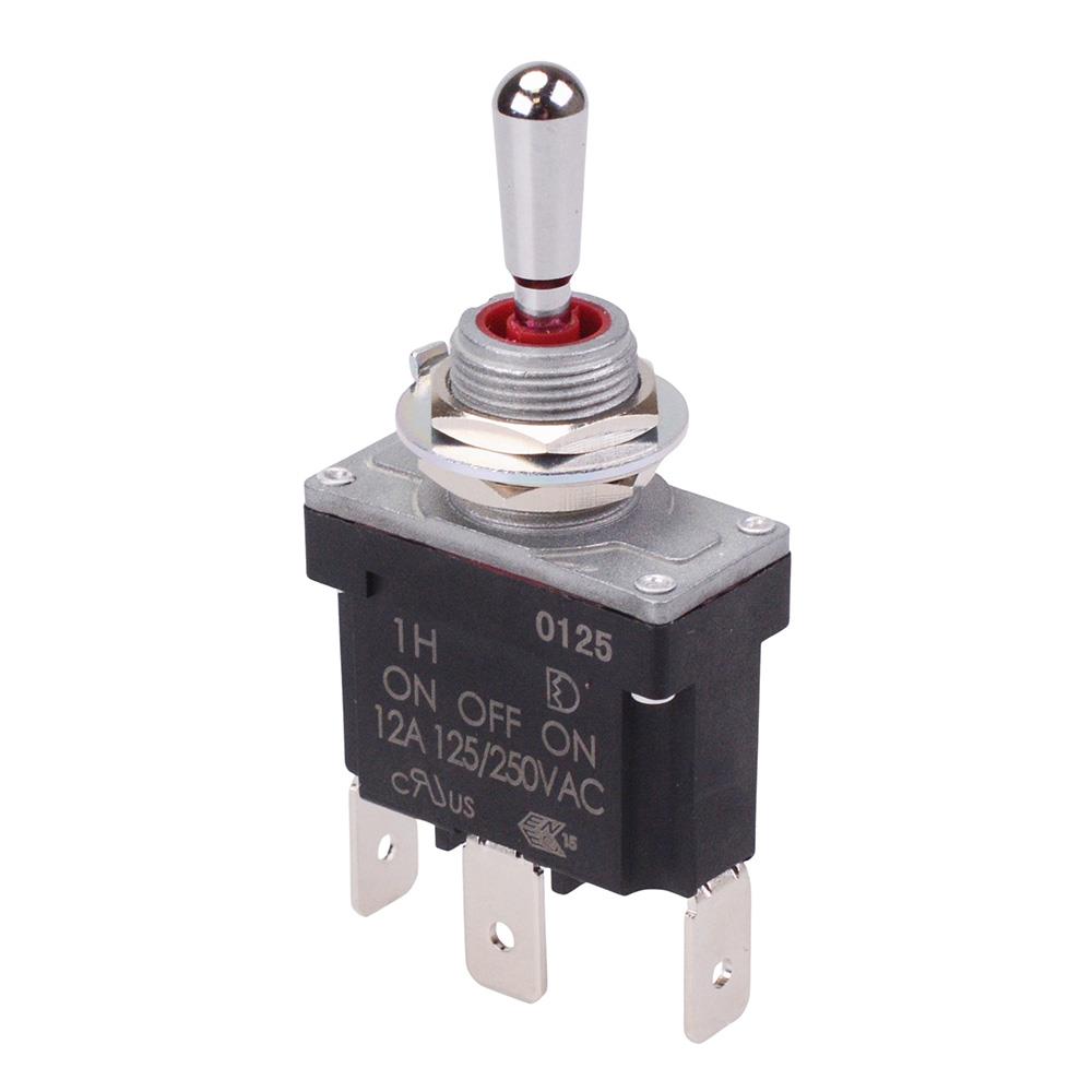 On-Off-On Sealed 12mm Toggle Switch SPDT 12A IP68 — Switch Electronics ...