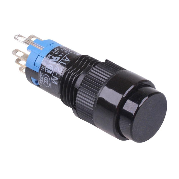 AB2M-A2PB Black 12mm Latching Round Push Button Switch IP65 DPDT