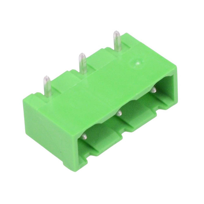 3-Way 7.62mm Horizontal PCB Header Closed Ends Green 15A 300V