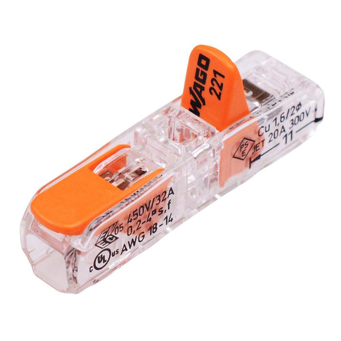 221-2411 WAGO Inline Lever Splicing Connectors 32A 450V
