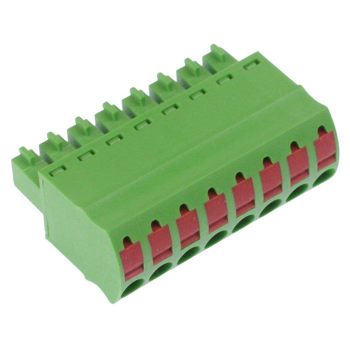 8-Way 3.81mm Screwless Pluggable Terminal Block Green 10A 300V