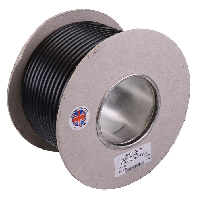 2mm² 2-Core Round Twin Thin Wall Cable 28/0.3mm 30M