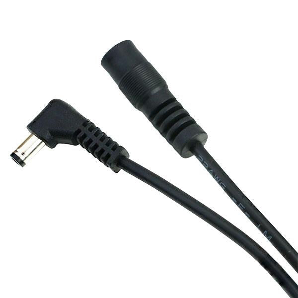 2M Right Angle Male to Female 2.1mm x 5.5mm DC Extension Lead Connector
