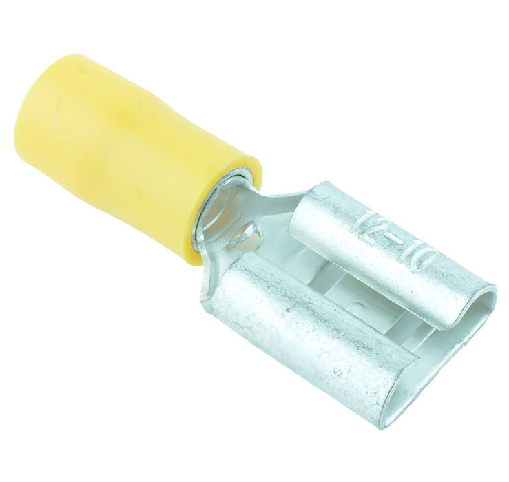 Yellow 9.5mm Female Spade Crimp Connector (Pack of 100)