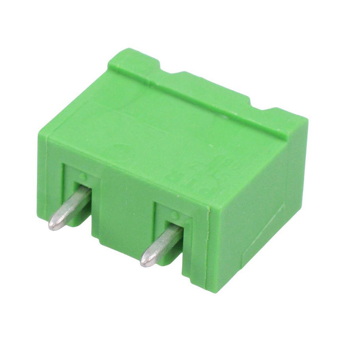 2-Way 7.62mm Vertical PCB Header Closed Ends Green 15A 300V