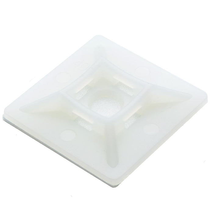 19x19mm Natural Adhesive Cable Tie Base - Pack of 100