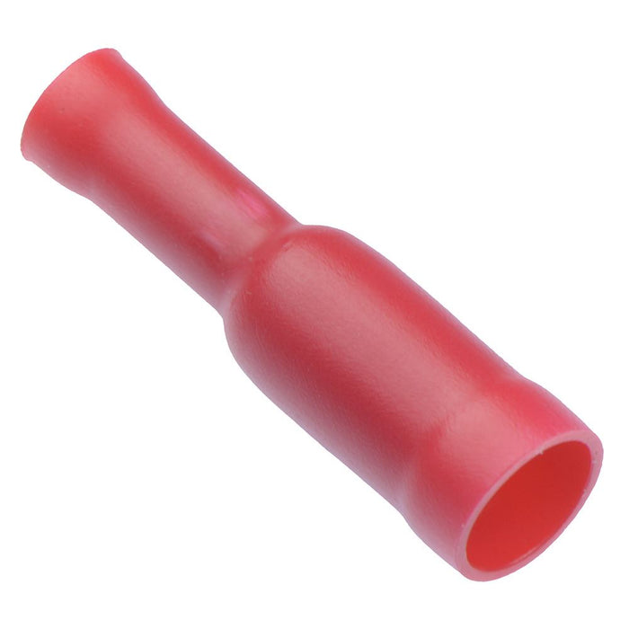 Red 4mm Female Bullet Crimp Connector (Pack of 100)