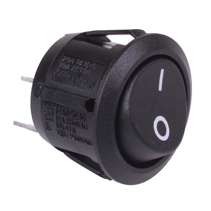 20mm Rounder Rocker Switch On-Off Black Round 20mm Rocker Switch 16A SPST R13-112A-02 — Switch ...
