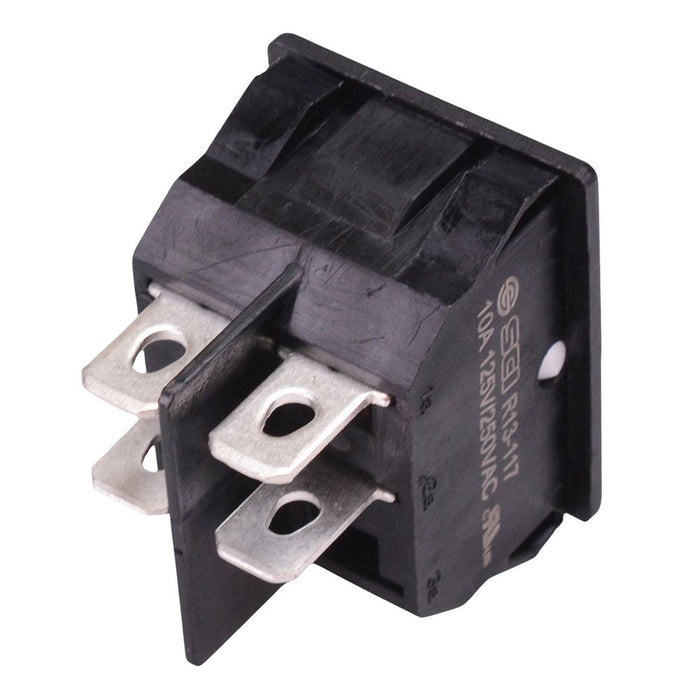 Green 230V illuminated On-Off Rectangle Rocker Switch DPST 10A R13-117B-01