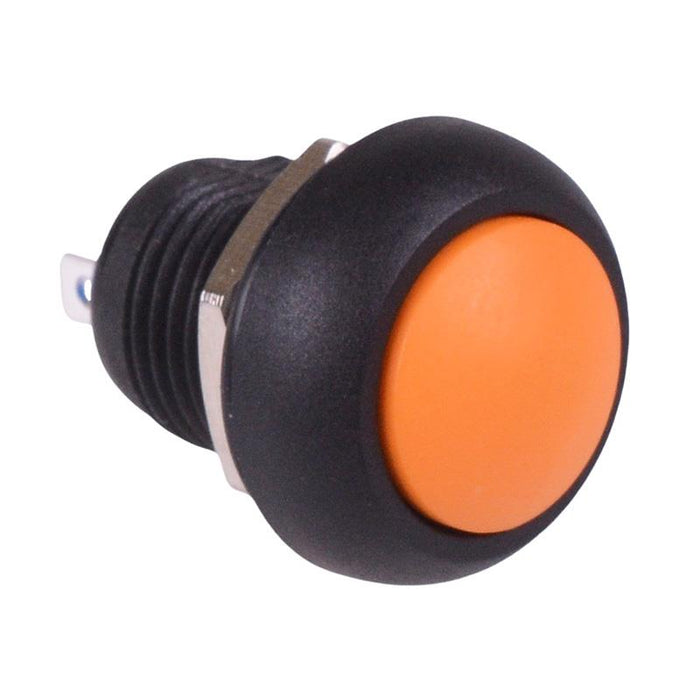 Orange On-Off Latching 12mm Waterproof Push Button Switch IP65 SPST