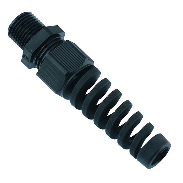 M16 Black Nylon Spiral Cable Gland IP68 50011M16BSSW