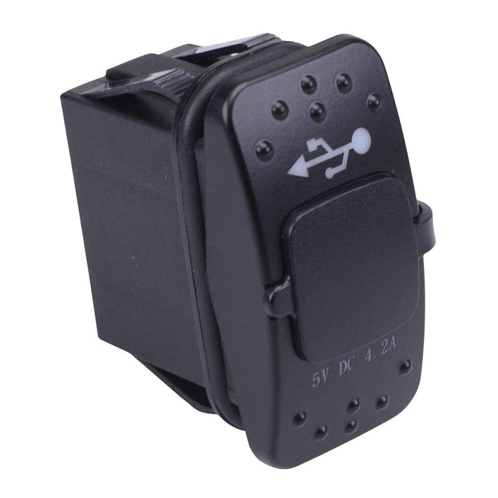 Dual USB-A 5V 2.1A Panel Mount Socket with LED A13-236AU-BB3