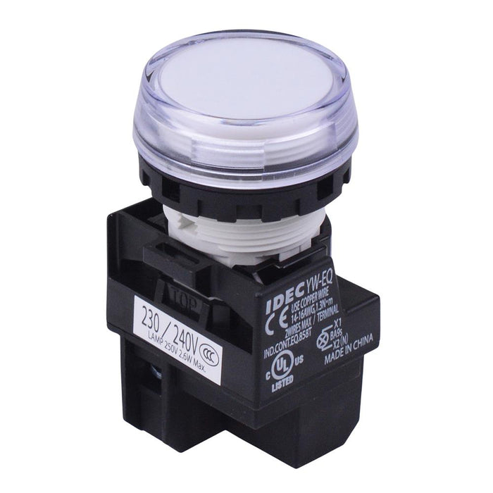 YW1P-1BEQM3PW White 230V LED Panel Mount Pilot Light IDEC