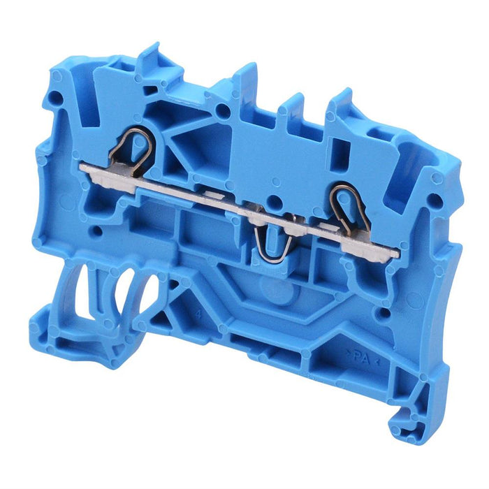 2001-1204 WAGO Blue 2-Way DIN Rail Mount Terminal Block 2.5mm² 17.5A