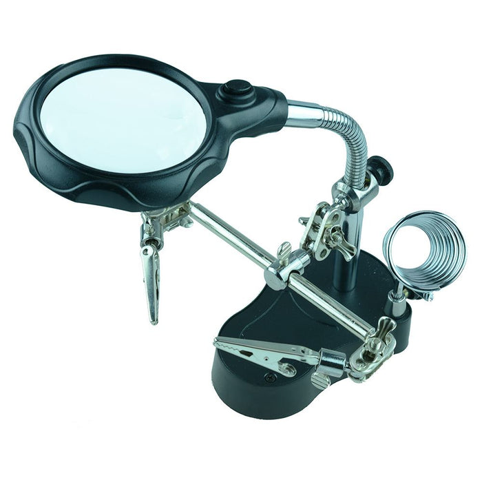 Helping Hands Machine Deluxe Soldering Helping Hands with Magnifier and Light — Switch ...