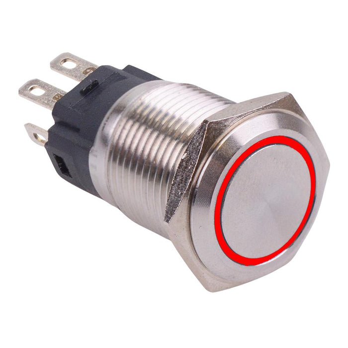 RGB Momentary 16mm Vandal Resistant Push Button Switch 12V SPDT