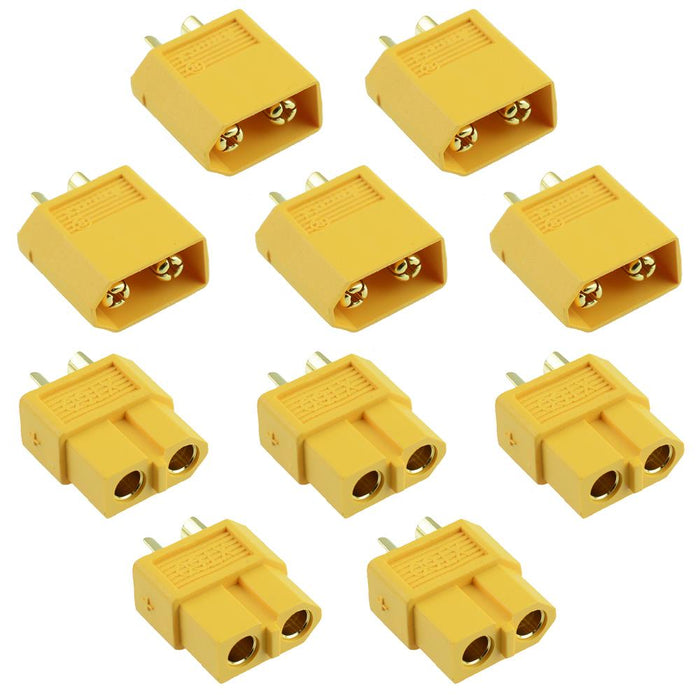 5 Pairs Male + Female XT60 Gold Plated Connector 30A Amass