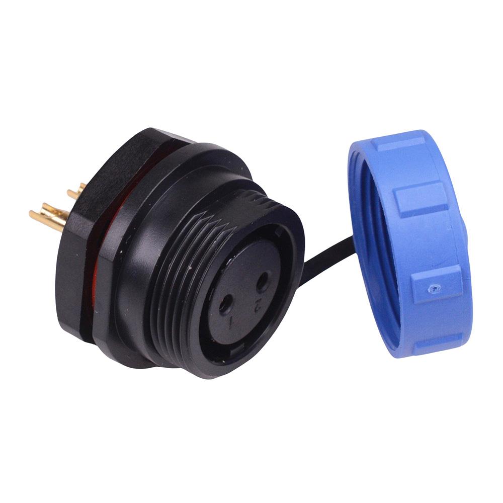 2 Pin Waterproof W17 Female Socket Panel Mount Connector IP68 — Switch ...