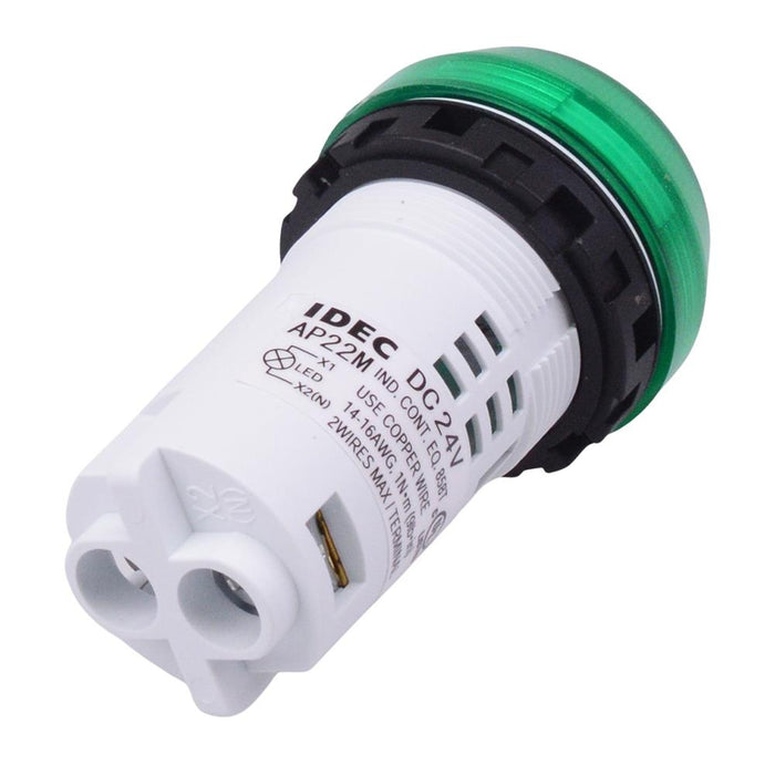 AP22M-2Q4G Green 24VDC Pilot Light Ultra-Bright LED IDEC