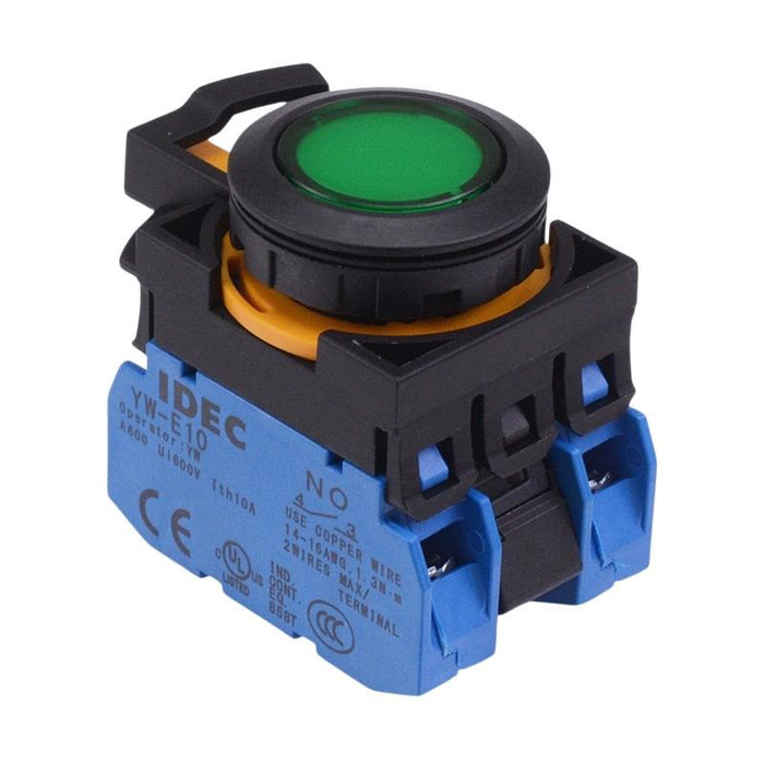 CW1L-A1E20Q3G Green 12V illuminated Maintained Push Button Switch 2NO IP65 IDEC
