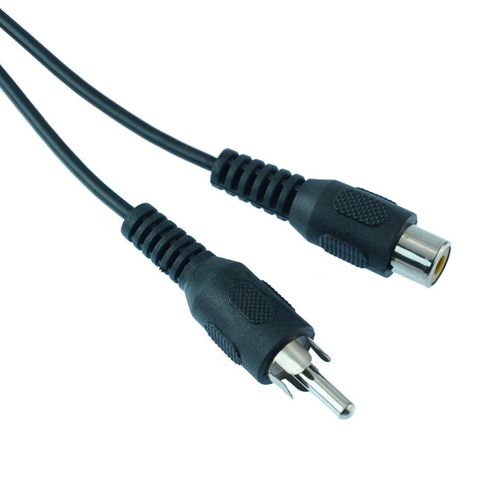 Black 5m Male to Female RCA Phono Extension Cable Lead
