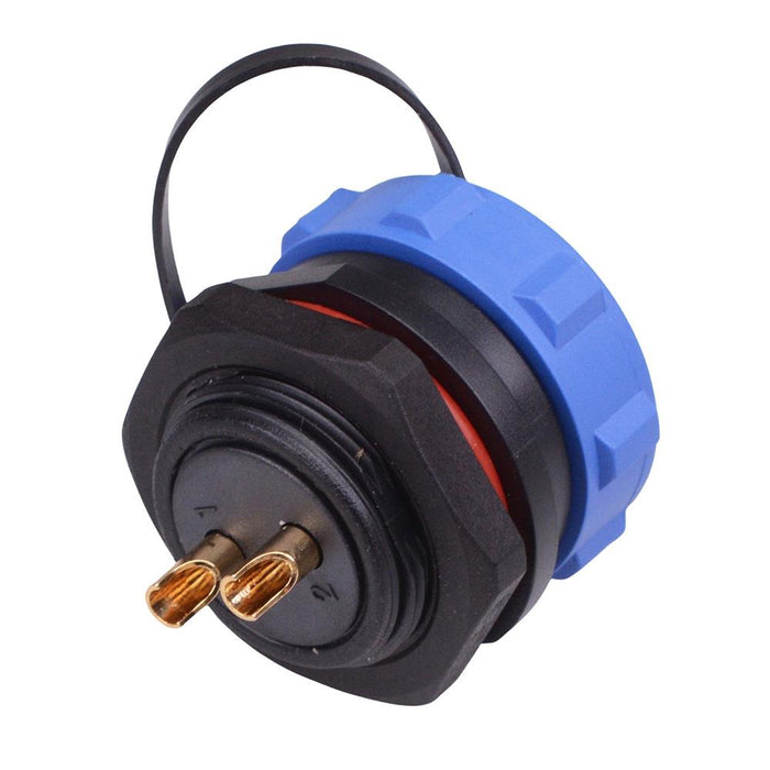 2 Pin Waterproof W21 Female Socket Panel Mount Connector IP68