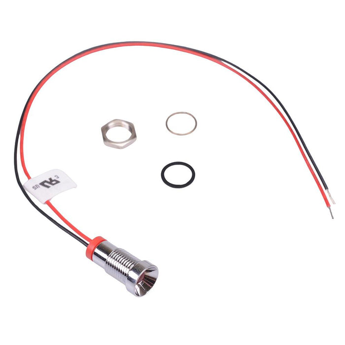 Q8R7CXXR12E Red Recessed 8mm 12VDC LED Panel Indicator IP67 APEM