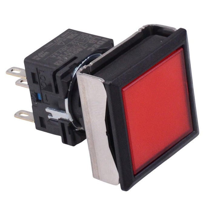 LBW7L-M1T64R Red 24V illuminated Momentary Square Flush 22.5mm Push Button Switch DPDT IDEC