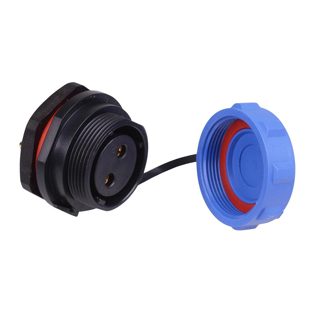 2 Pin Waterproof W21 Female Socket Panel Mount Connector IP68 — Switch ...
