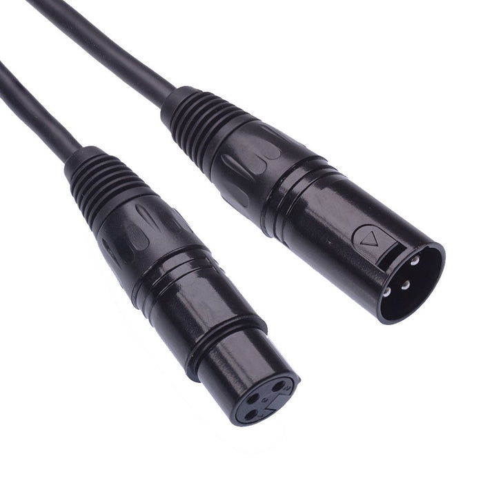 Black 2m XLR 3 Pin Male to Female Microphone Lead