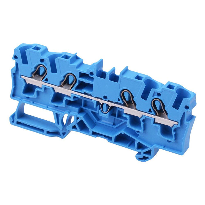 2004-1404 WAGO Blue 4-Way DIN Rail Mount Terminal Block 6mm² 32A