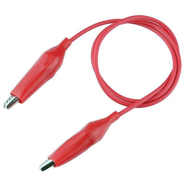 Red Alligator Clip Test lead 100cm