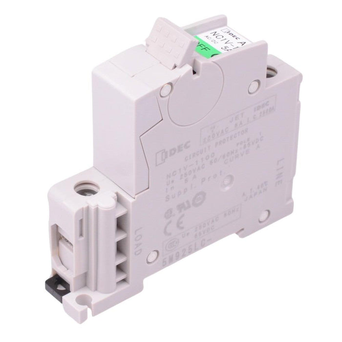 NC1V-1100-5AA IDEC 1-Pole 5A Miniature Circuit Breaker Hydraulic Magnetic DIN Rail