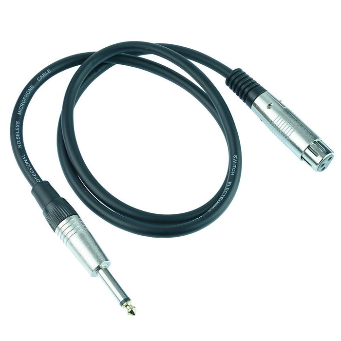 1M 6.35mm Mono Plug to XLR Female Socket Lead