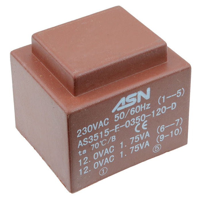 2 x 9V 3.5VA 230V Encapsulated PCB Transformer