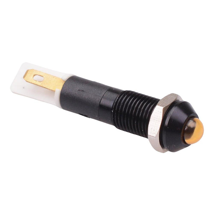 Yellow LED 8mm Black Metal Panel Indicator 12V