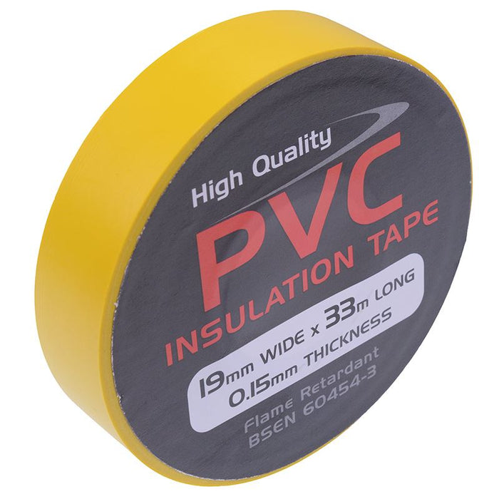 19mm x 33m Yellow PVC Insulation Tape