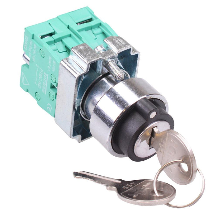 Techna PtecMetK3MRC 3 Position Momentary Metal Key Switch 10A 2NO