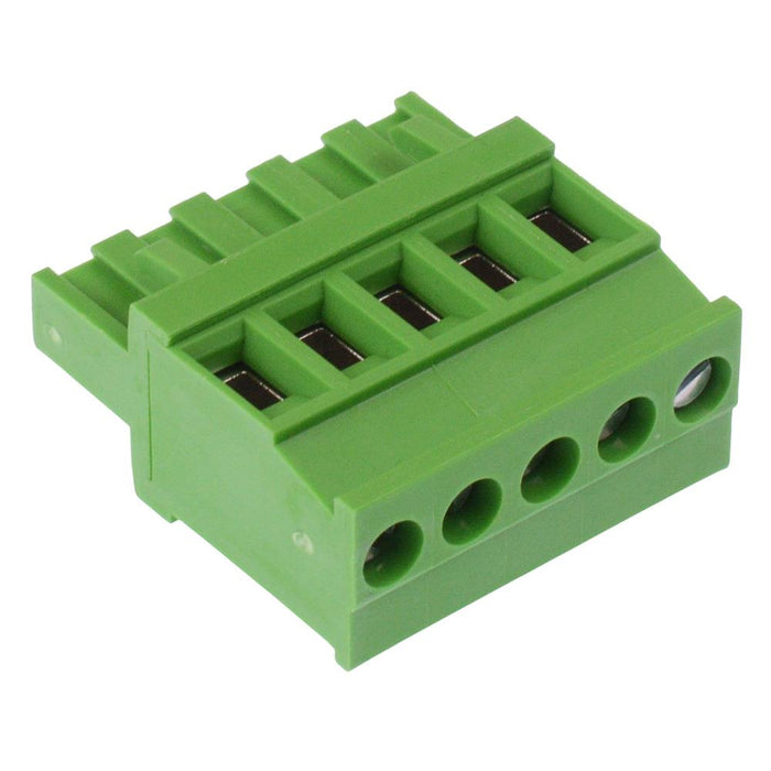 5-Way 5.08mm Vertical Pluggable Terminal Block Green 15A 300V