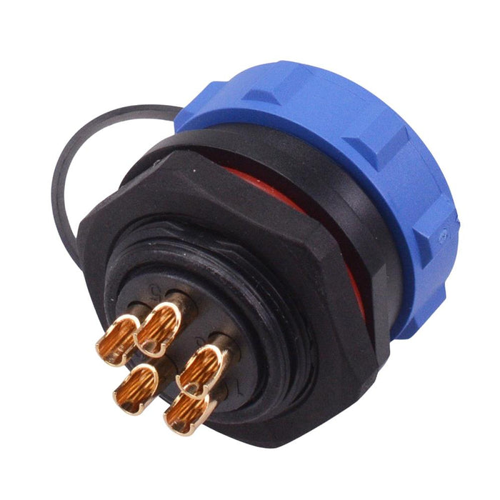 5 Pin Waterproof W21 Male Socket Panel Mount Connector IP68