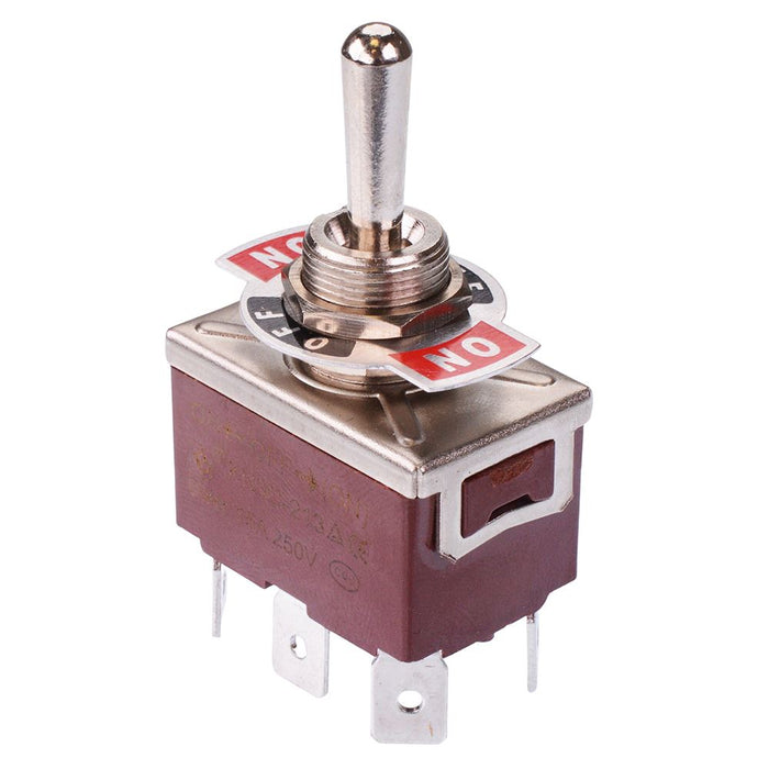 On-Off-(On) Momentary Toggle Switch DPDT 15A 250VAC