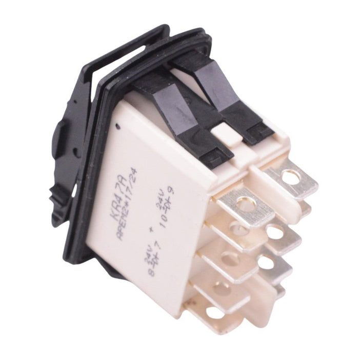 KR47CAKJJG (On)-Off-(On) Auto Rocker Switch Red 24V illuminated DPDT IP68