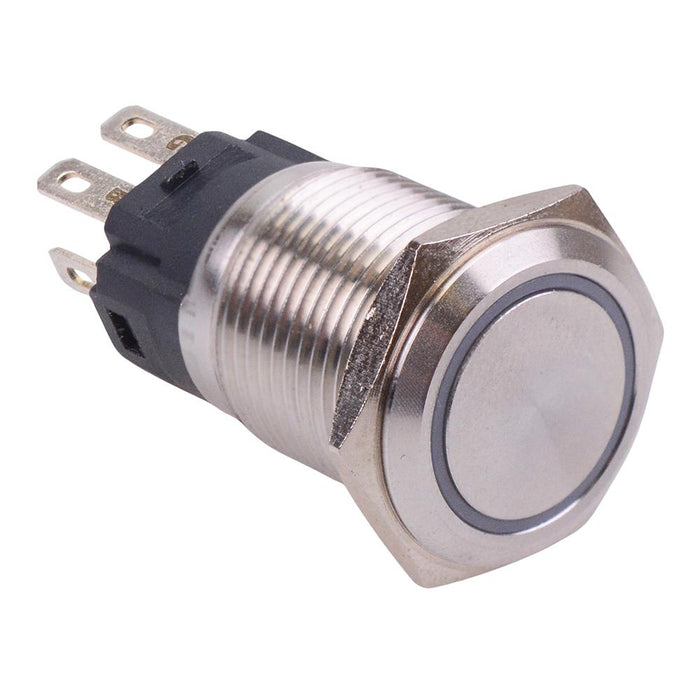 RGB Momentary 16mm Vandal Resistant Push Button Switch 12V SPDT