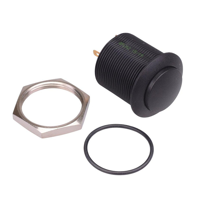 FPAR1B1422X0X Black Latching Push Button Switch Round Actuator 24.2mm DPST APEM