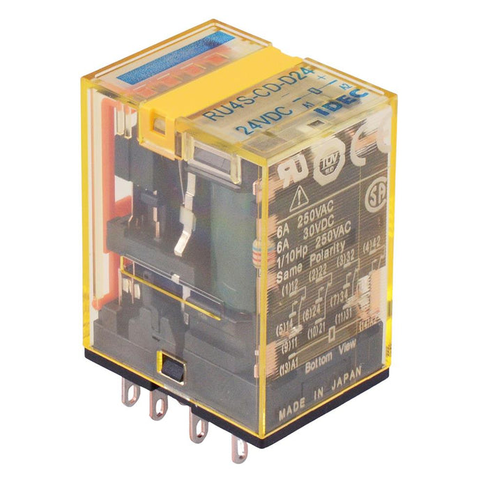 RU4S-CD-D24 24VDC Plug In Power Relay Diode 6A 4PDT IDEC
