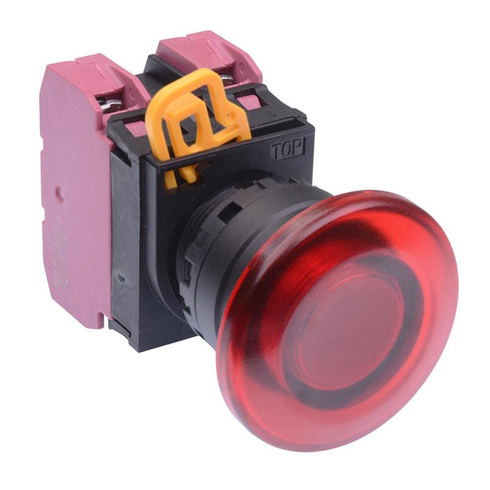 YW1L-M4E02Q4R Red 24V illuminated 22mm Mushroom Momentary Push Button Switch 2NC IP65 IDEC