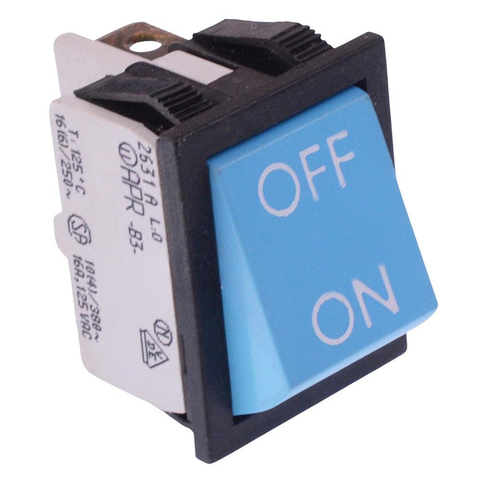 2631LH2A211028LO APEM Blue On-Off Industrial Rocker Switch SPST 16A
