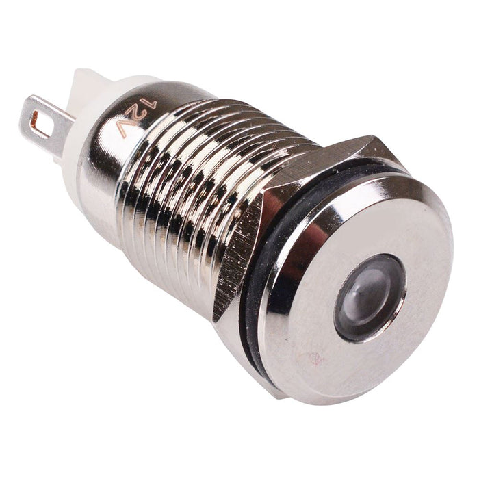 Red Vandal Resistant 12mm Metal LED Indicator IP65